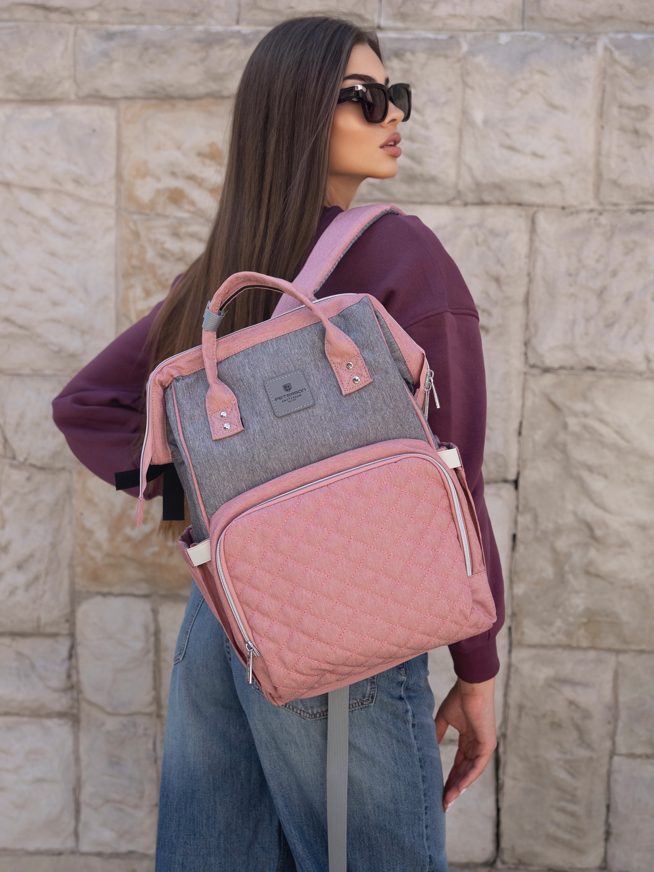 plecak ptn mb3-6012 gray-pink