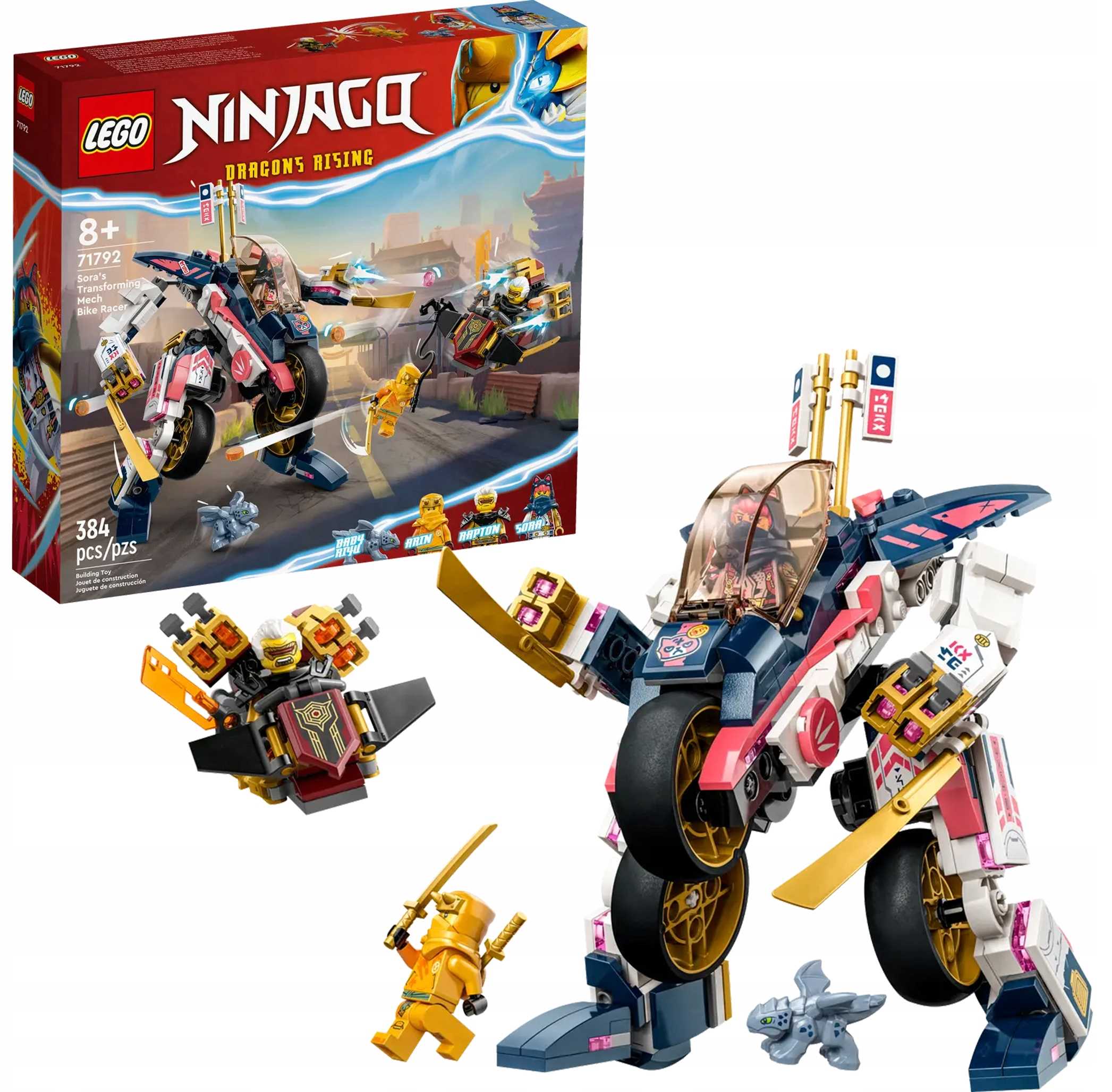 71792 - lego ninjago - mech sory zmieniający się w motocykl wyścigowy