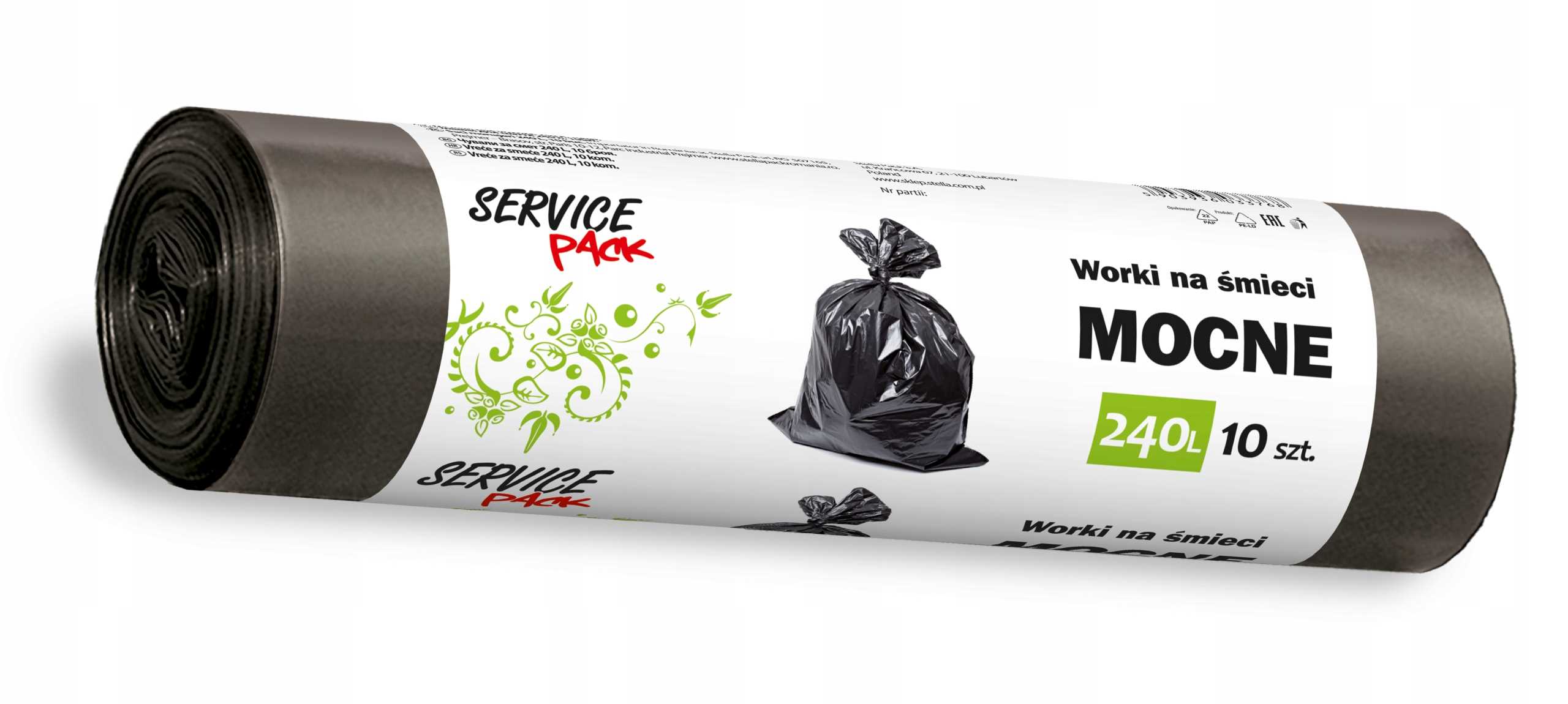 sp worki na śmieci mocne ldpe 240l 10szt