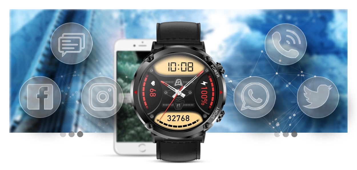 smartwatch gravity gt21-3 + czarny pasek silikonowy
