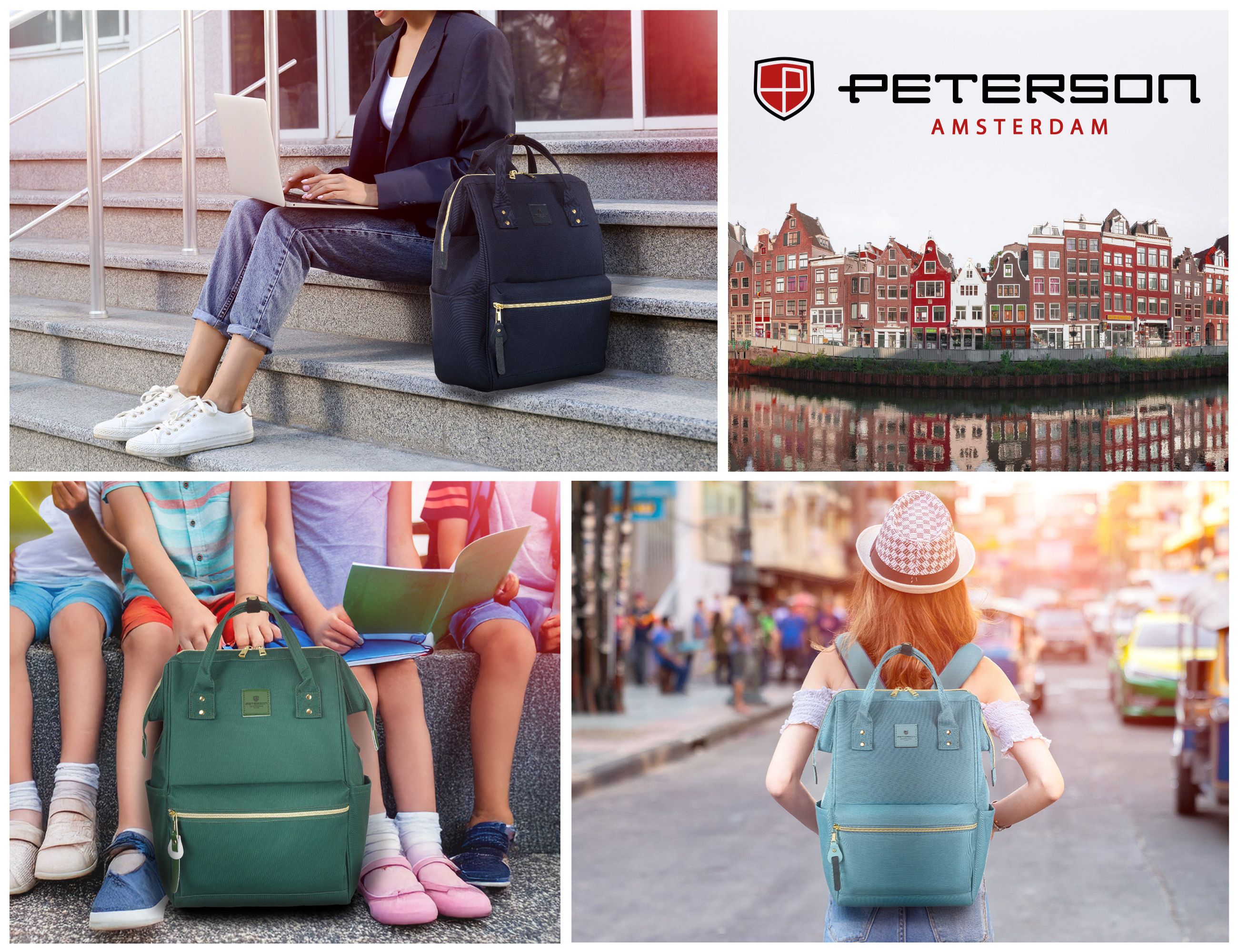 plecak materiałowy ptn alfa-5295 black-gray