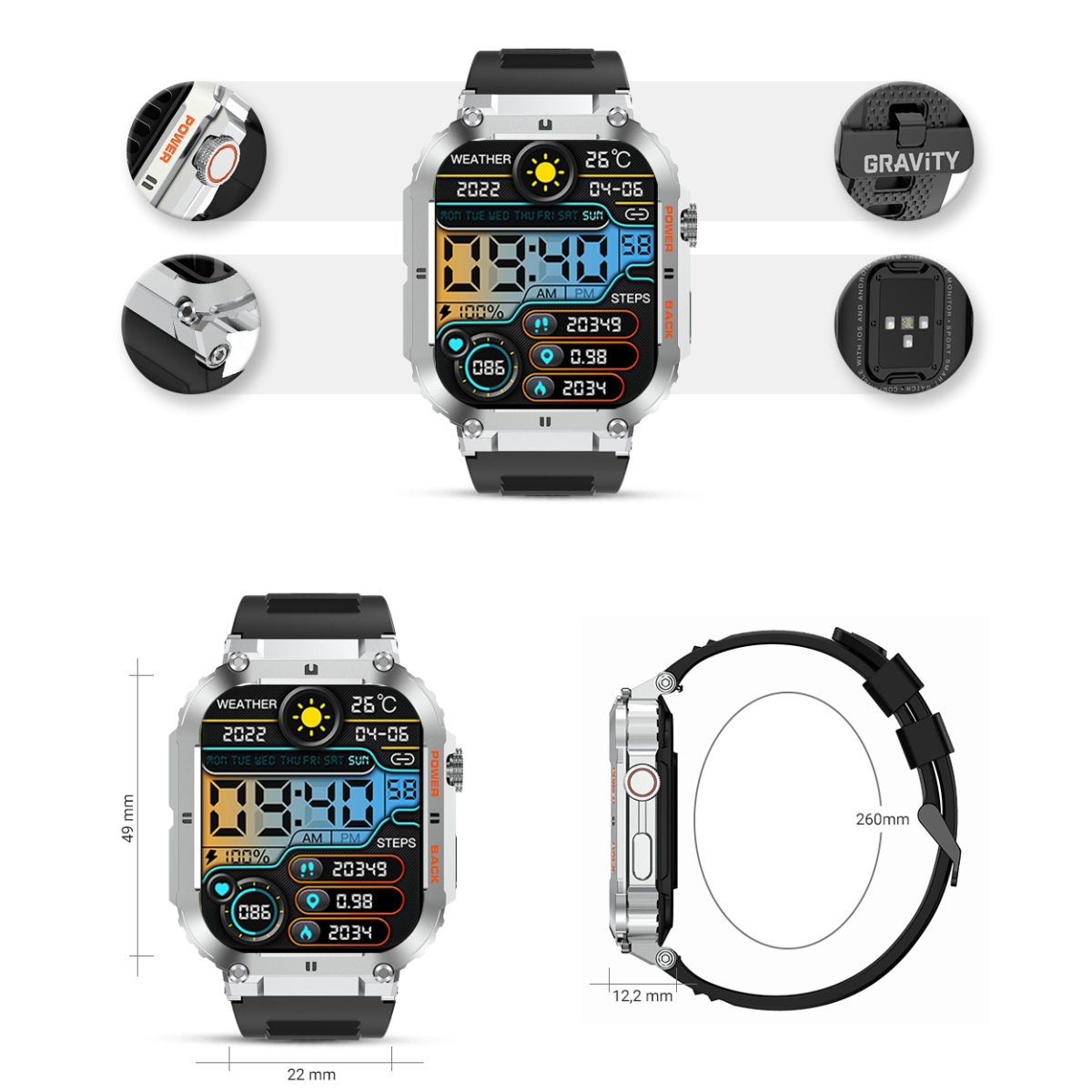 smartwatch gravity gt6-5