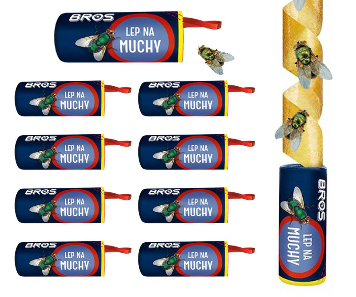 bros - lep okrągły na muchy - 10 szt.