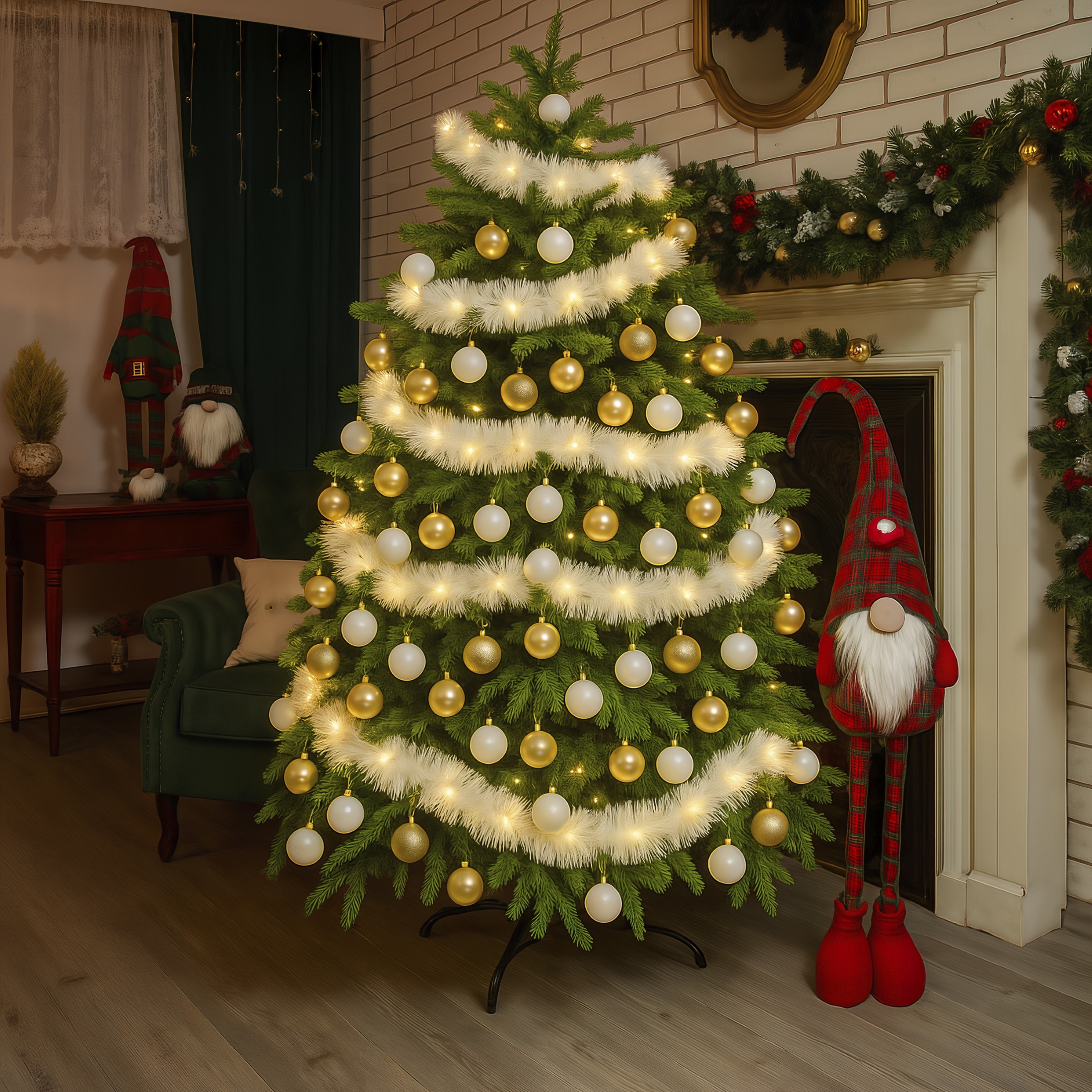 łańcuch led choinkowy biały na baterie świąteczny na choinkę 6 metrów