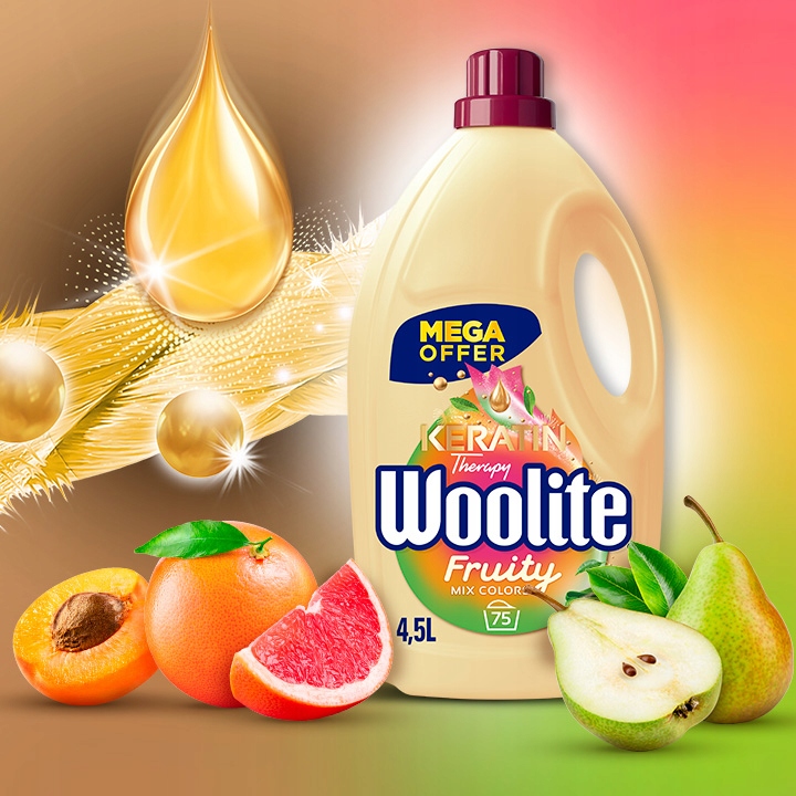 woolite fruity do kolorów z keratyną 4,5l/75 prań