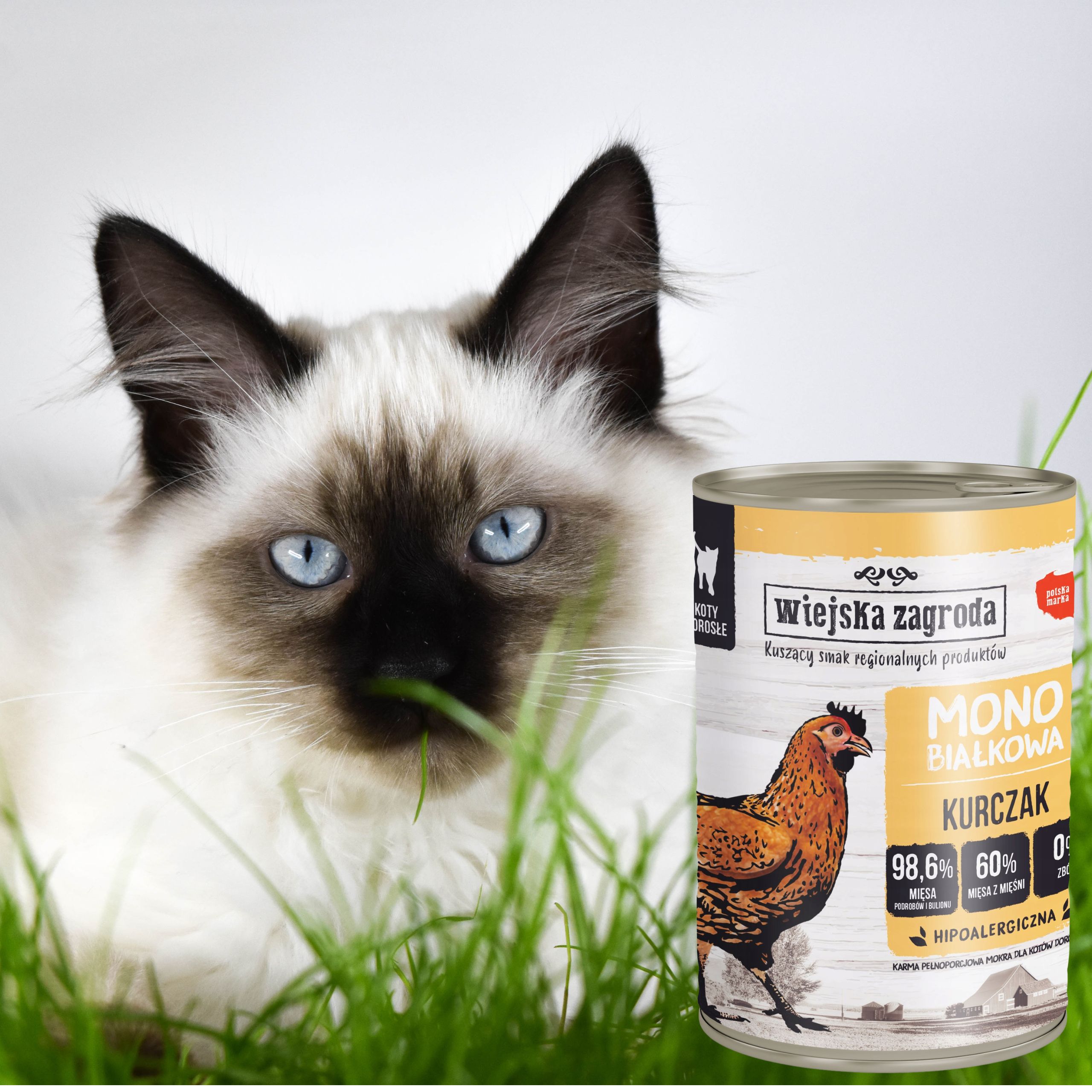 karma mokra dla kota monobiałkowa kurczak 400g wiejska zagroda na alergię