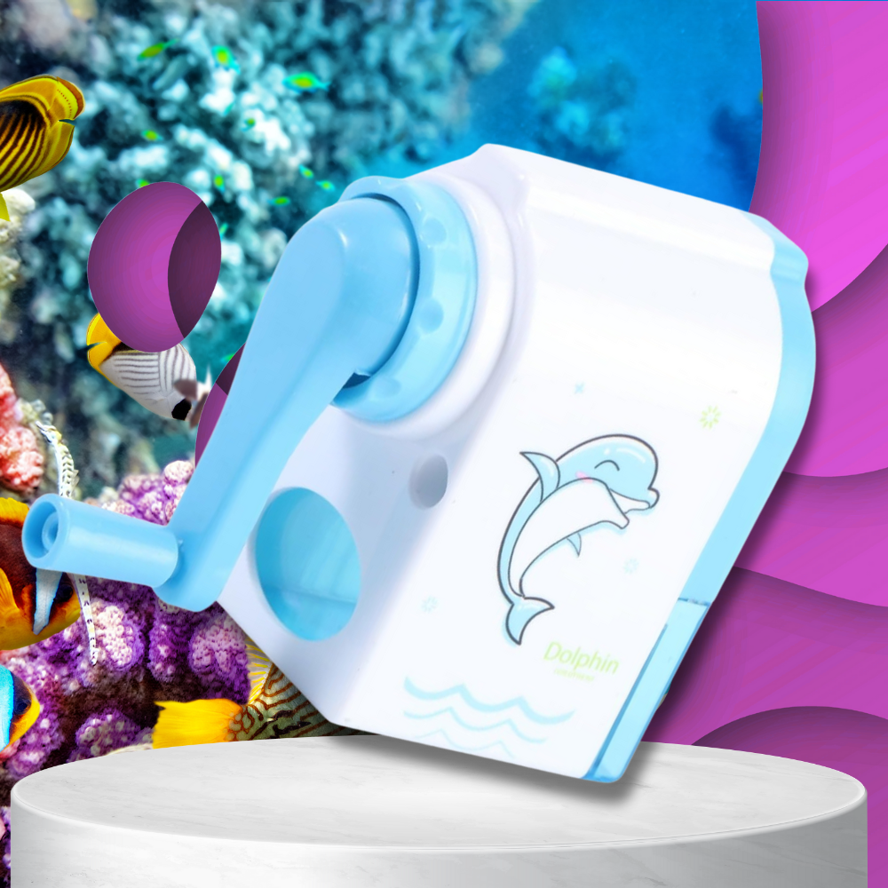 temperówka strugaczka  z pojemnikiem ręczna na korbkę nicekids niebieski