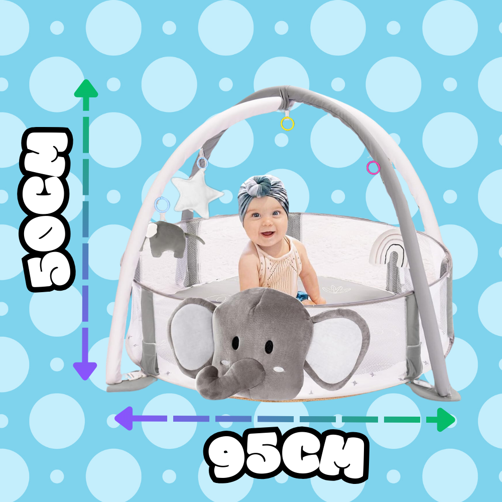 mata edukacyjna dla niemowląt interaktywna 4w1 słonik piłeczki maskotki