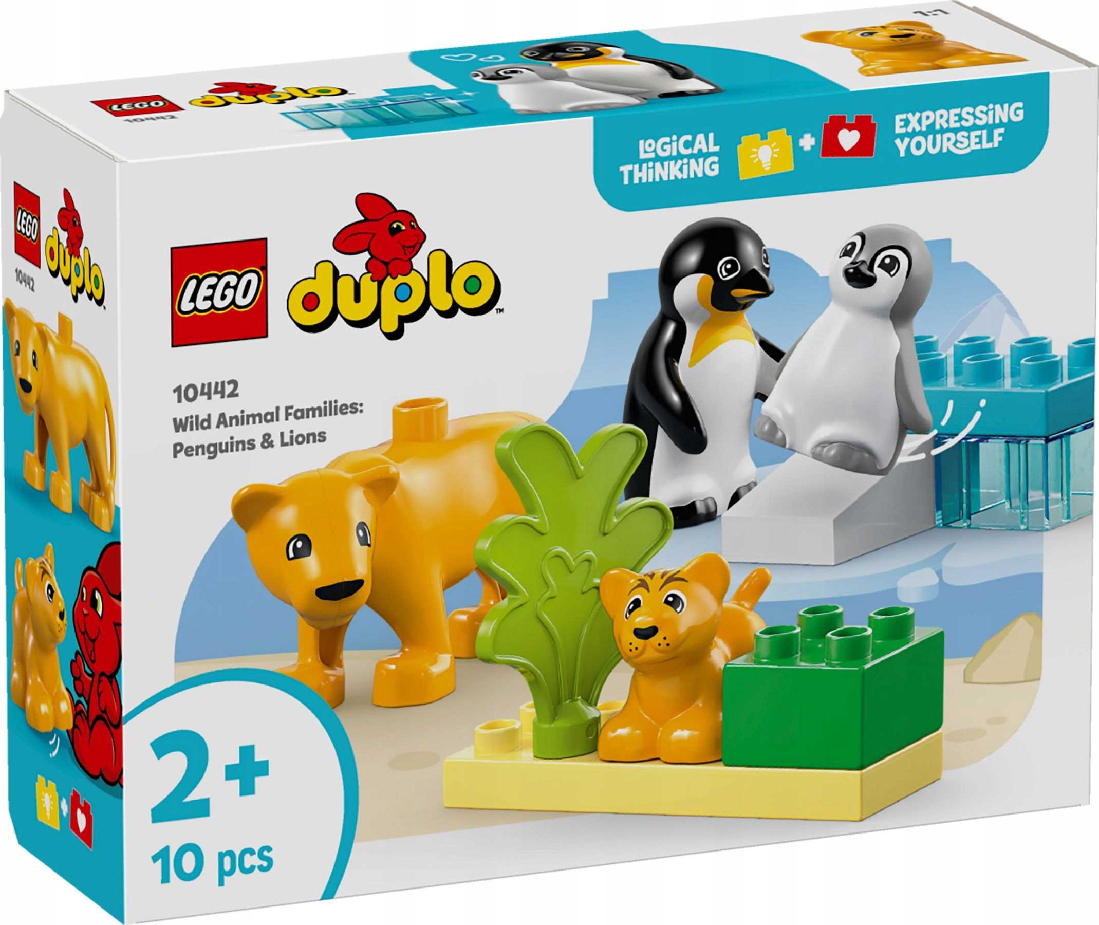 10442 - lego duplo - rodziny dzikich zwierząt: pingwiny i lwy