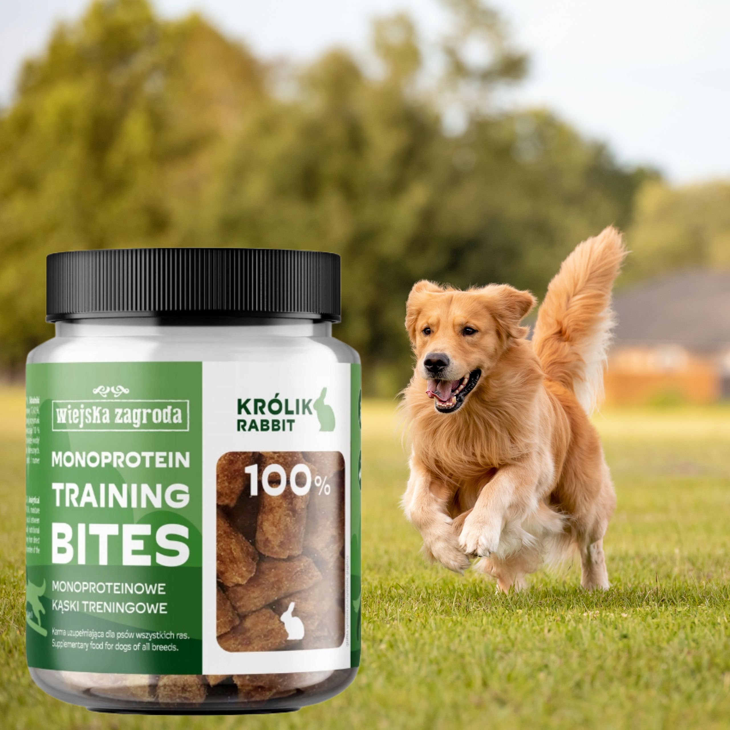 przysmak dla psa królik monoproteinowe treningowe 150g wiejska zagroda