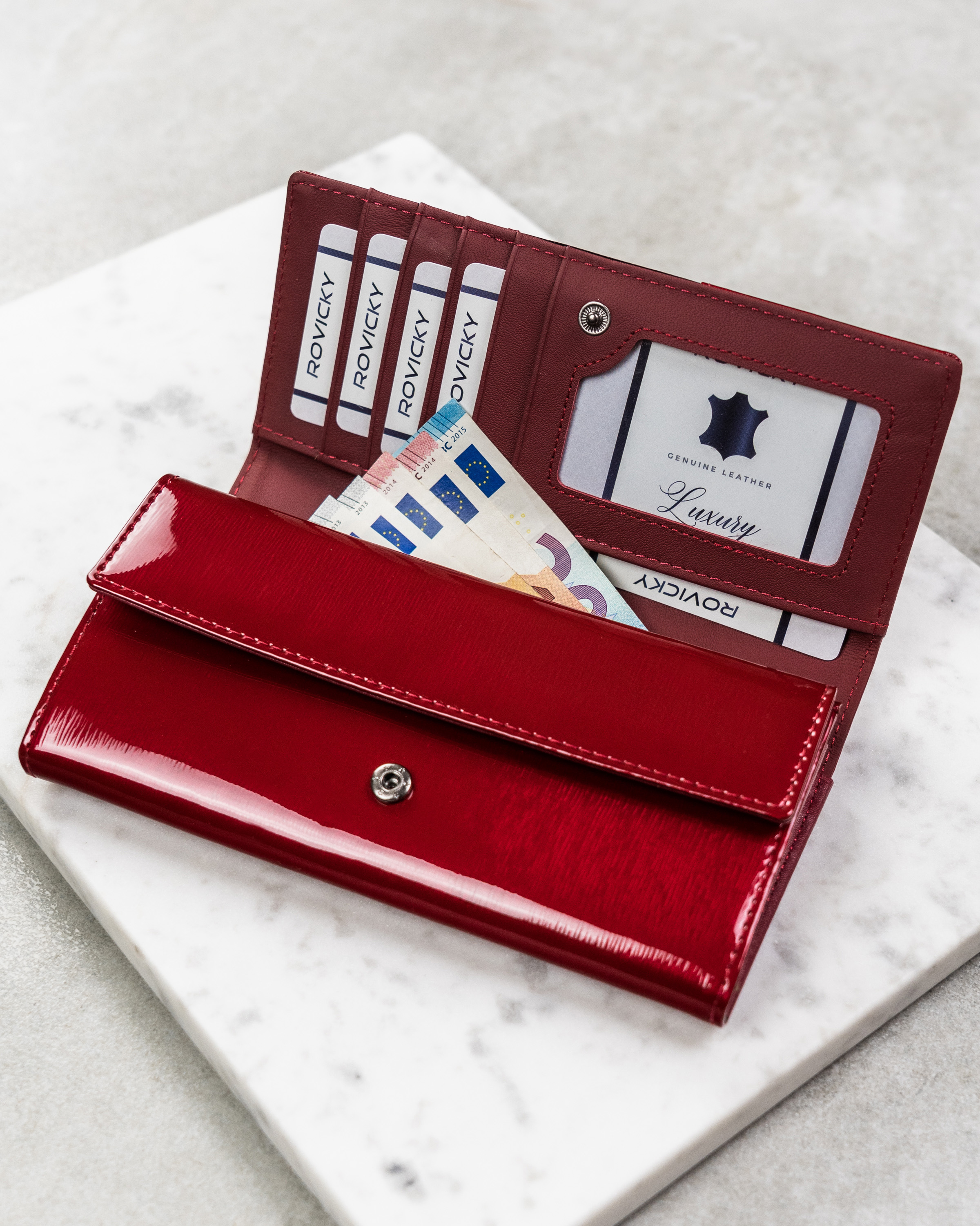 portfel damski skórzany h22-3-sh9-6130 red