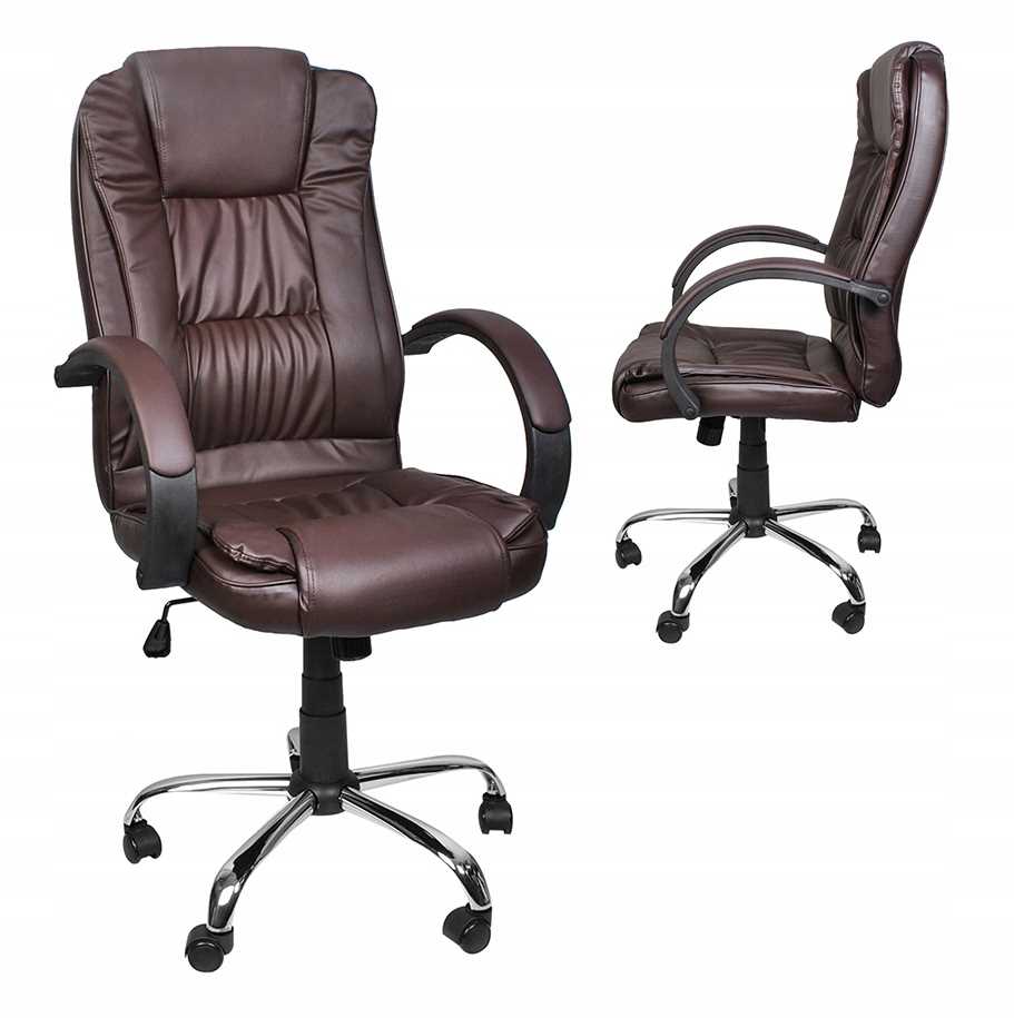 fotel biurowy skóra eko - brązowy malatec