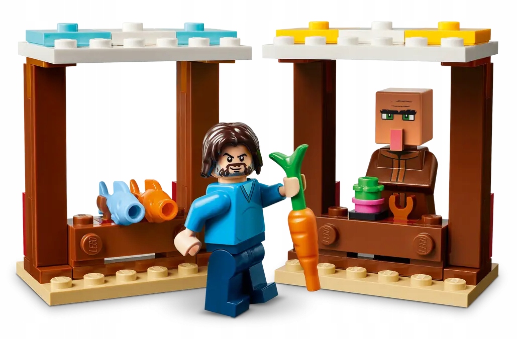 21273 - lego minecraft - atak balonowego ghasta na wioskę