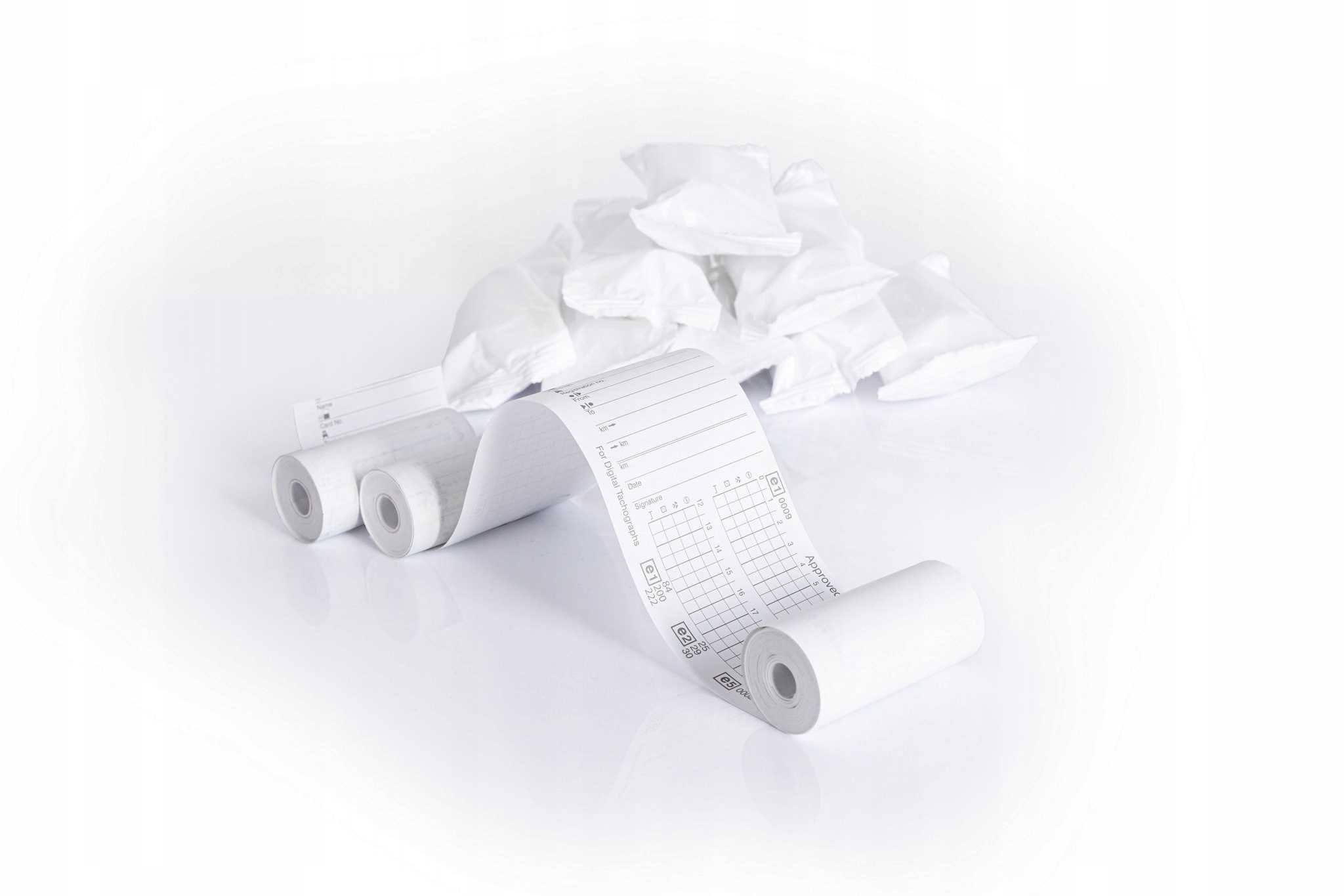 papier do tachografu cyfrowego uniwersalny 1 karton (3 rolki) - 10 szt.