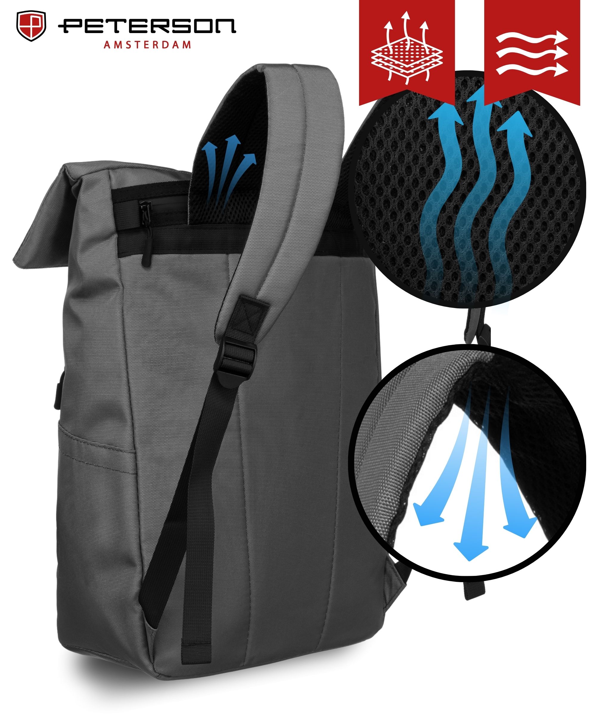 plecak miejski ptn rio-9091 gray