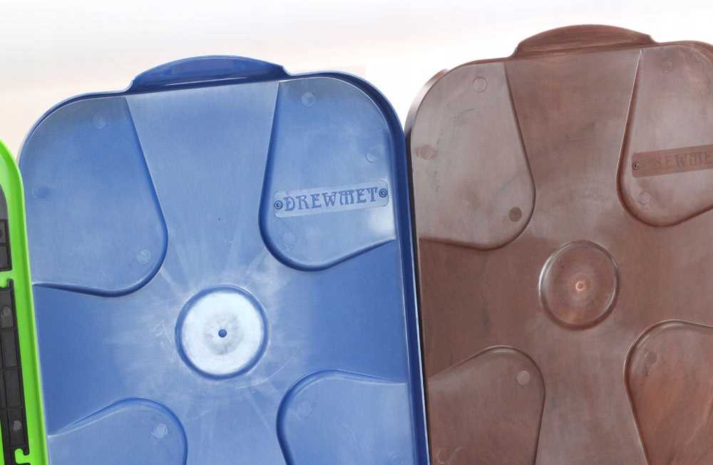 stojak do segregacji odpadów (5-stanowiskowy) niebieski, zielony, brązowy