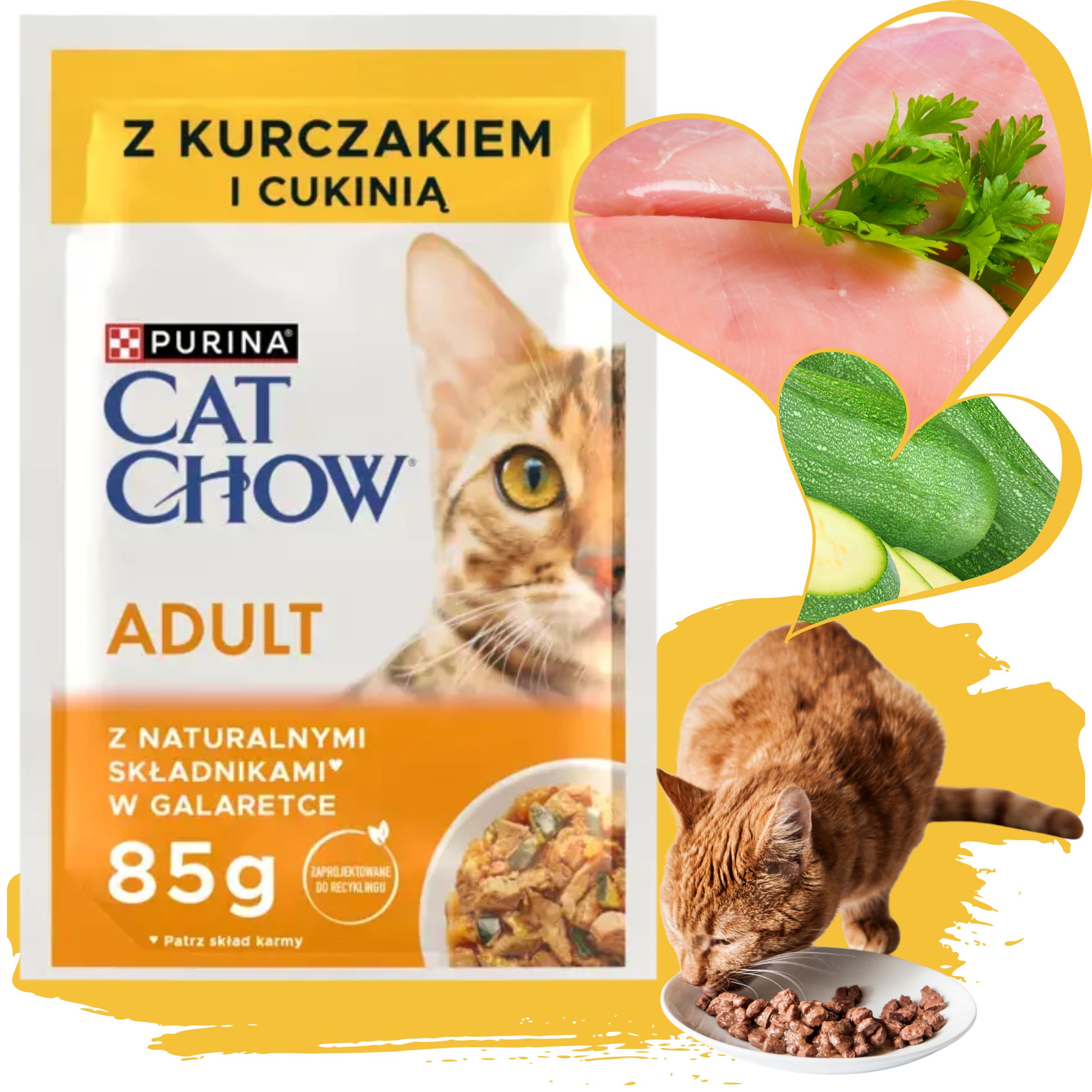 karma mokra dla kota purina cat chow adult kurczak z cukinią naturalna 85 g
