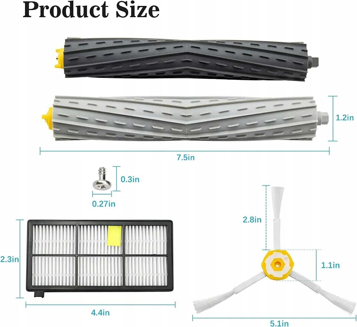 zestaw szczotek i filtrów do irobot roomba serii 800/900