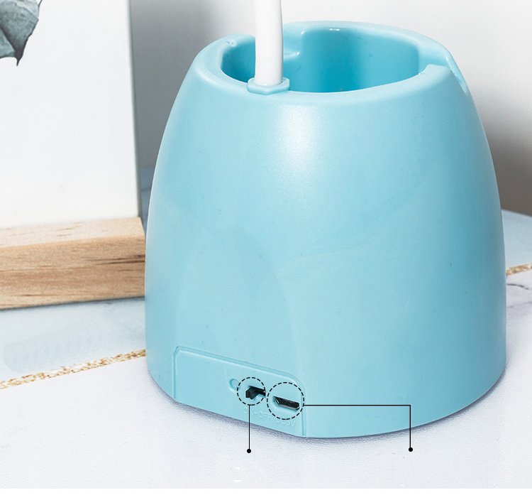 lampka biurkowa niebieska z pojemnikiem