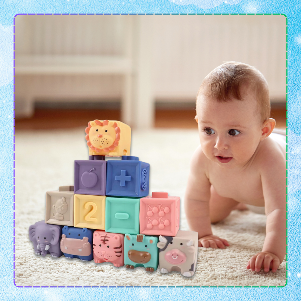 miękkie kreatywne klocki sensoryczne dla niemowląt dzieci funkcja gryzaka