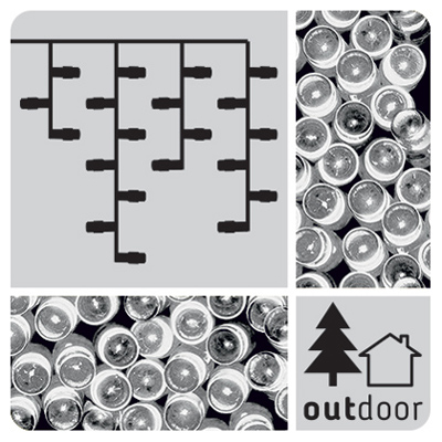 kurtyna świetlna sople 200 led - biały girlanda świąteczna na święta