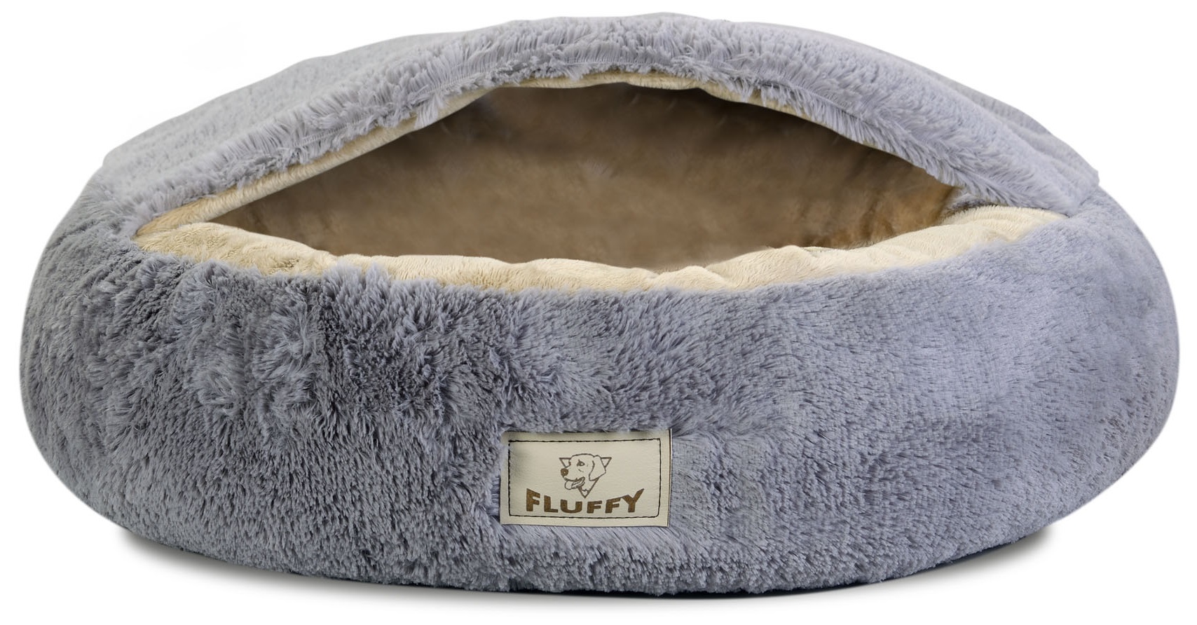 legowisko dla psa fluffy 50 cm jasnoszare