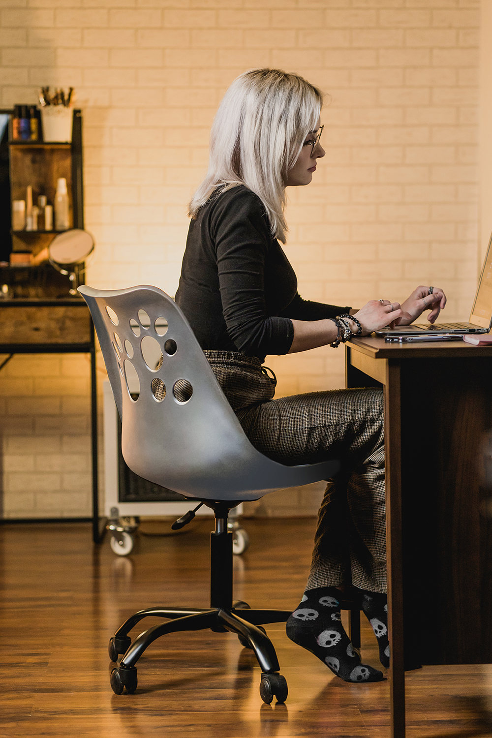 krzesło joy szaro-czarne