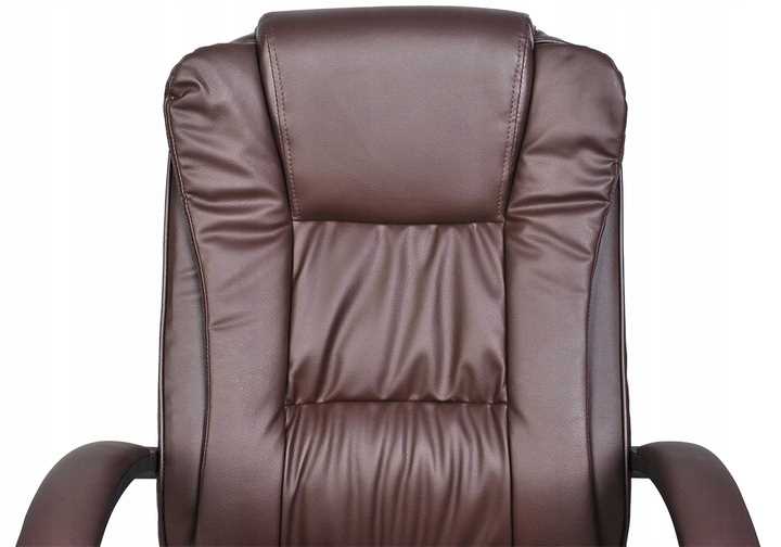 fotel biurowy skóra eko - brązowy malatec