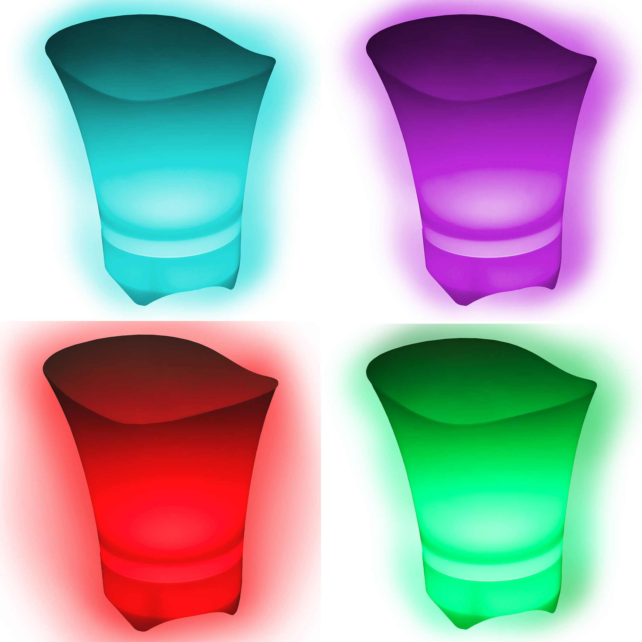 pojemnik wiaderko na lód rgb światło led cooler do lodu 5l na szampana duże