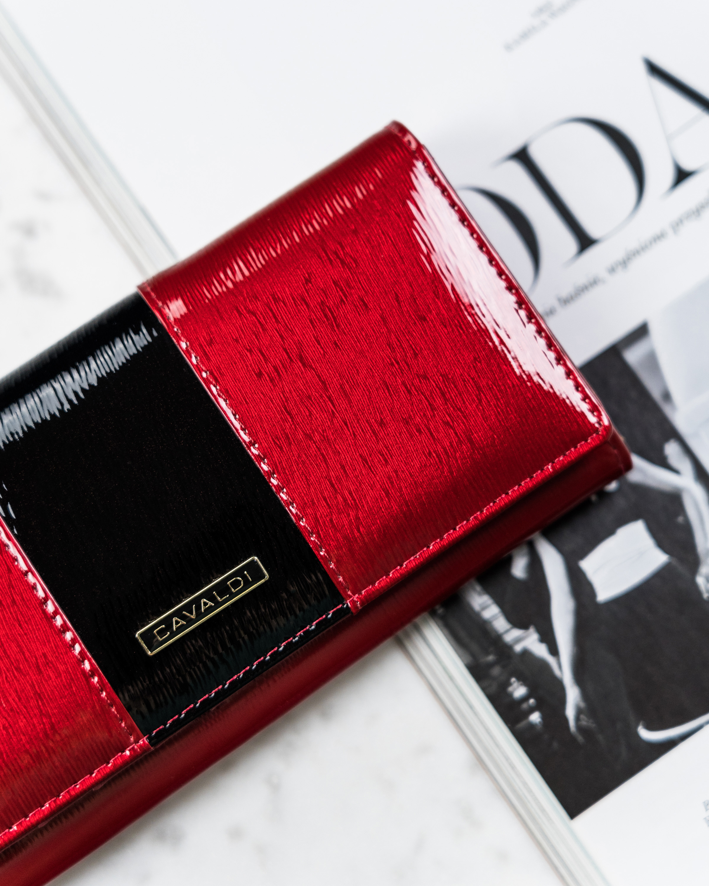 portfel damski skórzany h22-3-sh9-6130 red