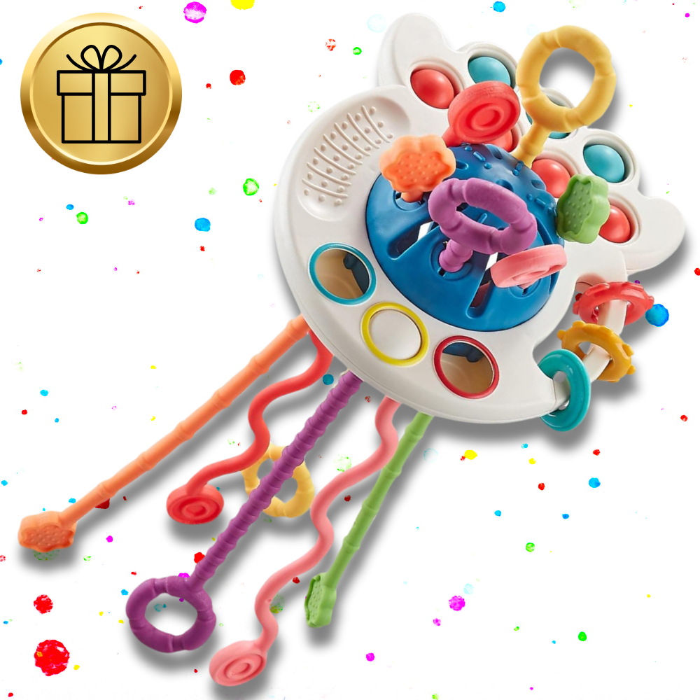 zabawka sensoryczna dla niemowlaka 4 w 1 ośmiornica rozwój zmysłów dziecka