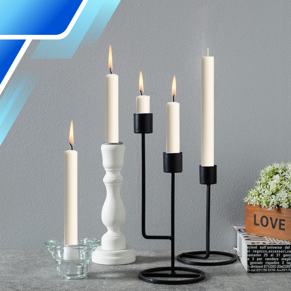 świece stołowe 48 szt. | klasyczne świece białe do świecznika