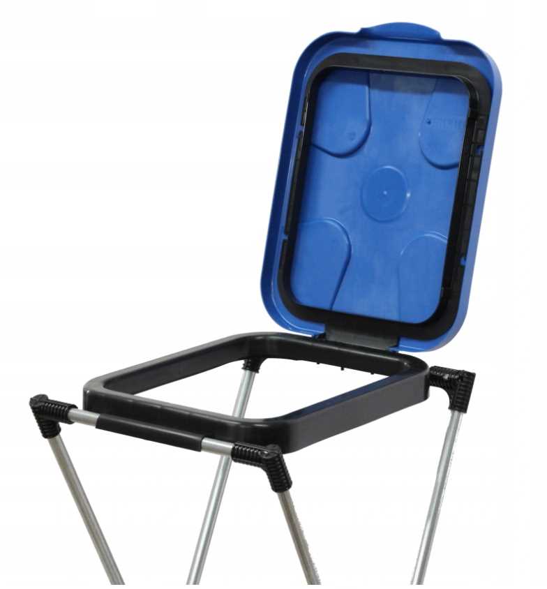 stojak do segregacji odpadów (1-stanowiskowy) niebieski - drewmet