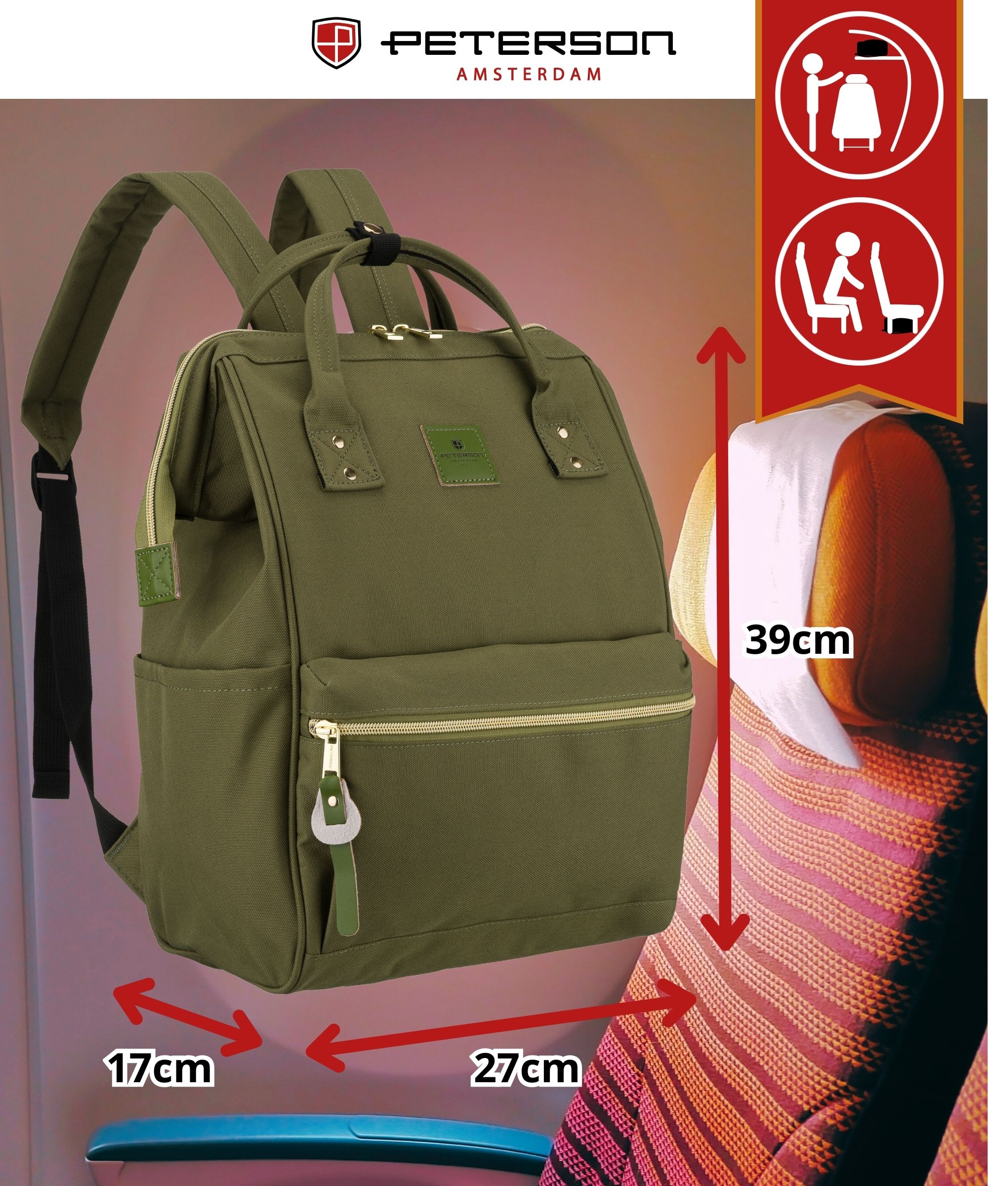 plecak materiałowy ptn alfa-0343 green