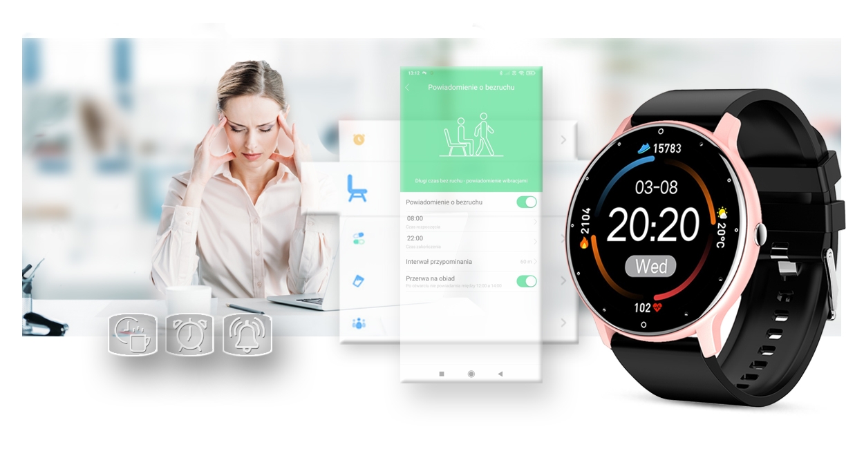 smartwatch damski gravity gt1-2