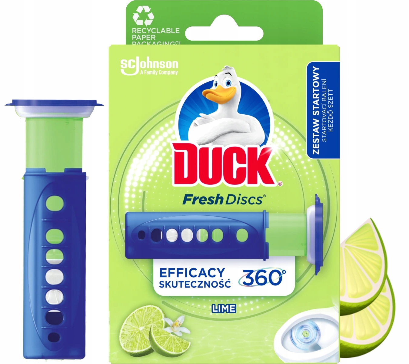 duck fresh discs lime - żelowy krążek do toalety 36ml + aplikator