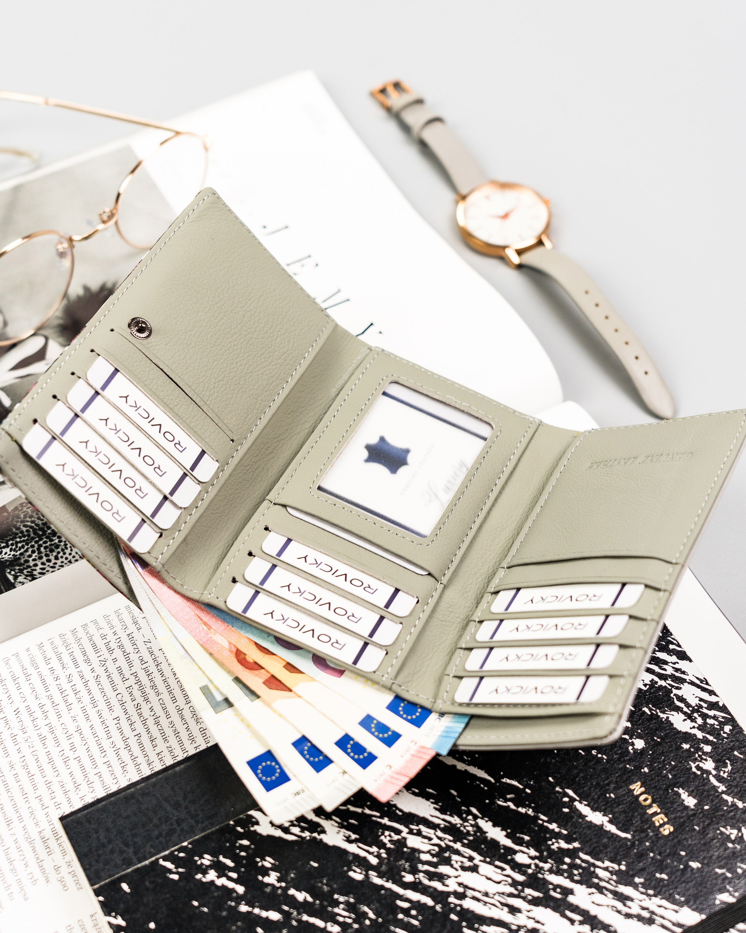 portfel damski skóra+pu pn29-fl-bl-multi