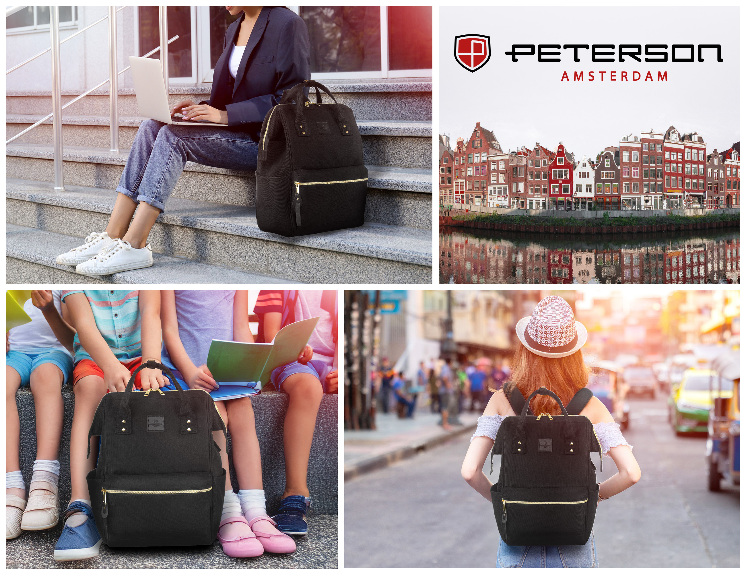 plecak materiałowy ptn alfa-5983 black