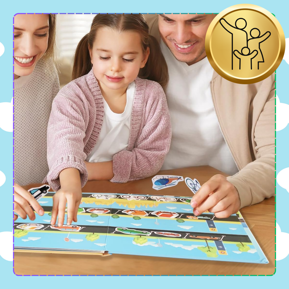 książeczka z naklejkami pojazdami sensoryczna dla dzieci edukacyjna drogi