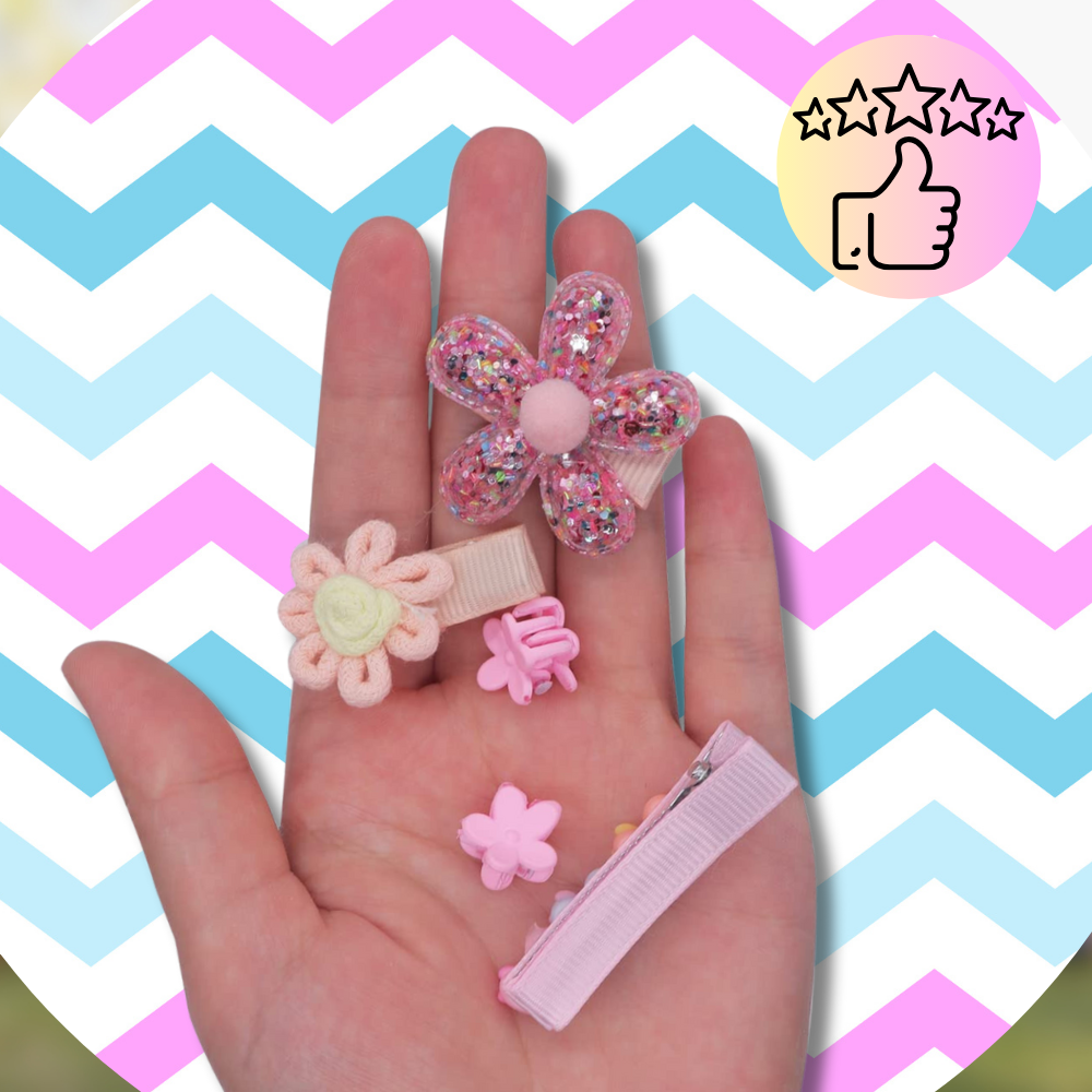zestaw ozdób do włosów dla dziewczynki  gumki spinki + pudełko