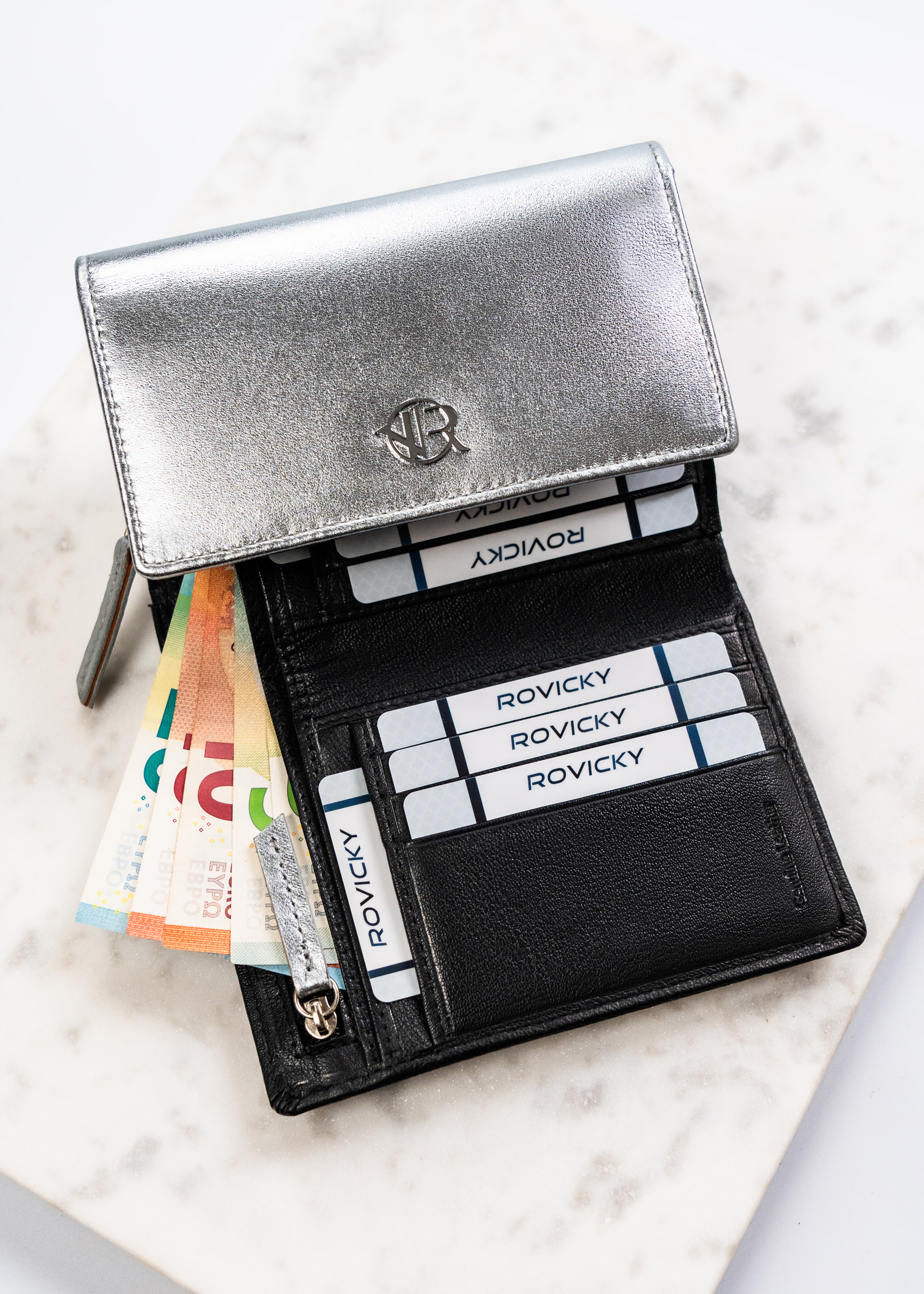 portfel damski sk. rv-3412-sla-4903 silver-black