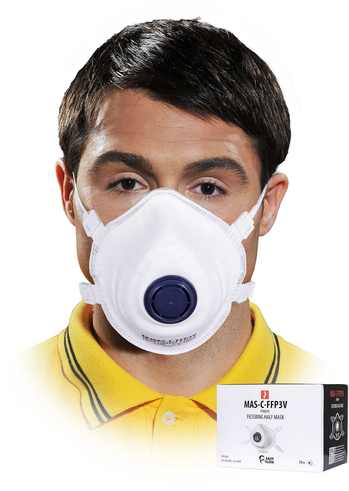 półmaska filtrująca z zaworkiem mas-c-ffp3v - 10 szt.