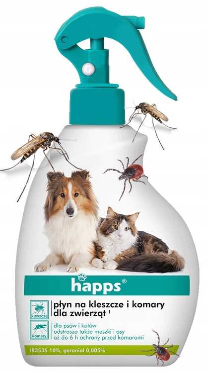 happs - płyn na kleszcze i komary dla zwierząt 200ml
