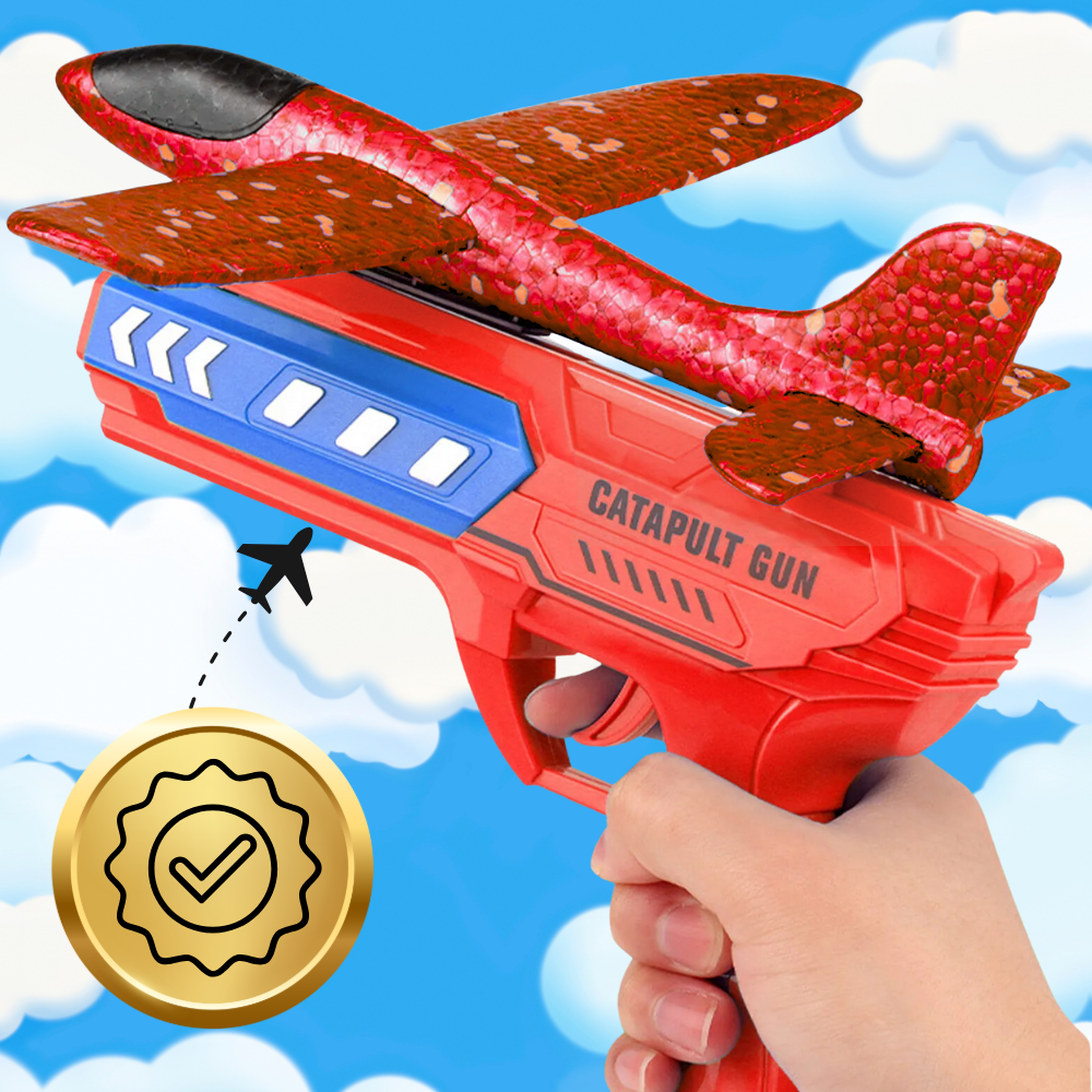 samolot z wyrzutnią szybowiec styropian rzutka zabawka pistolet led