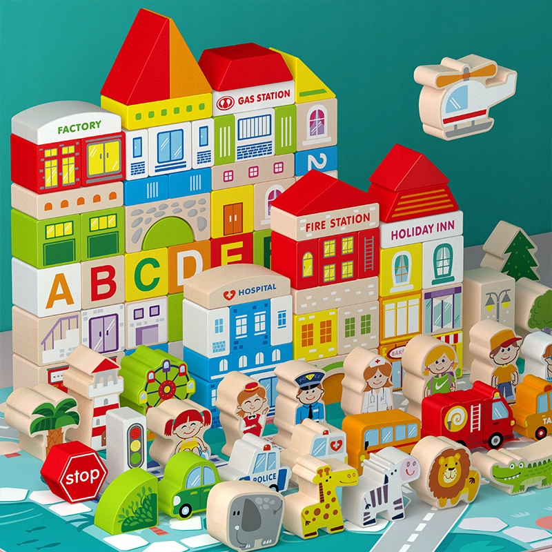 klocki drewniane miasto jhtoy-179
