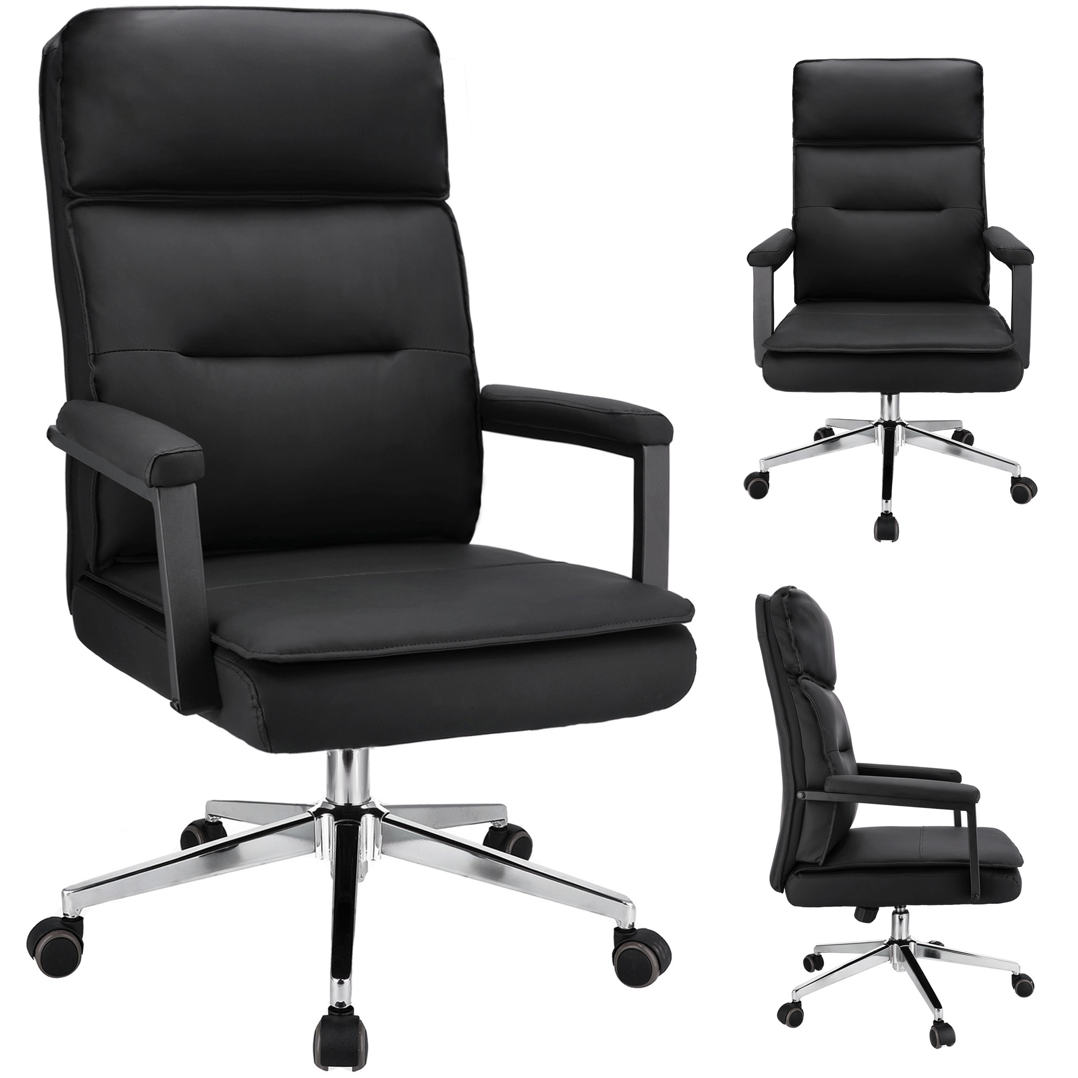 fotel biurowy sego ekoskóra czarny