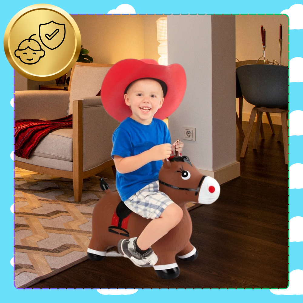 skoczek dla dzieci do skakania gumowy z pompką osiołek