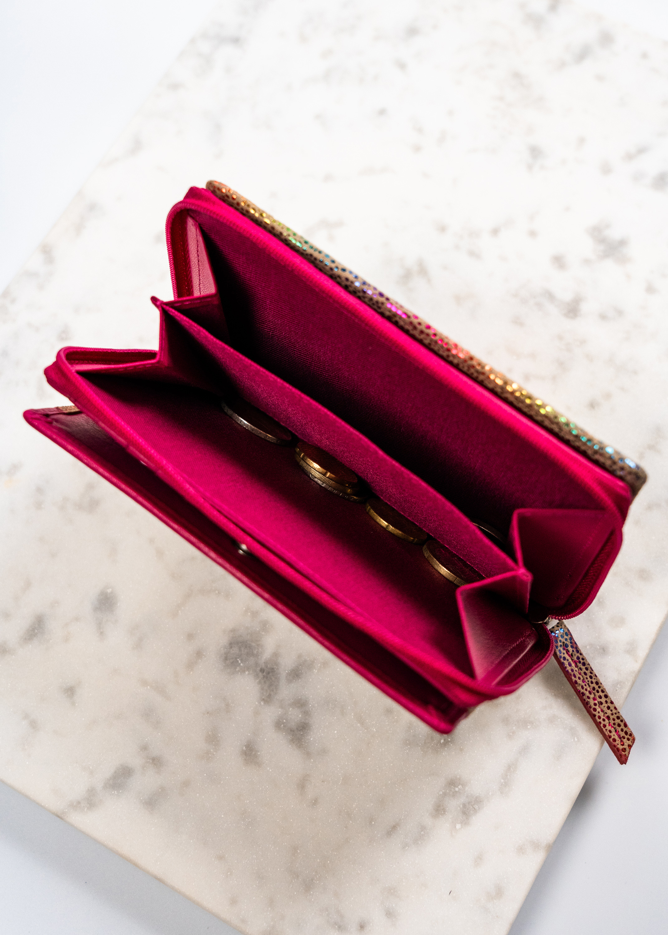 portfel damski skórzany rv-791-sla-4934 dot-pink