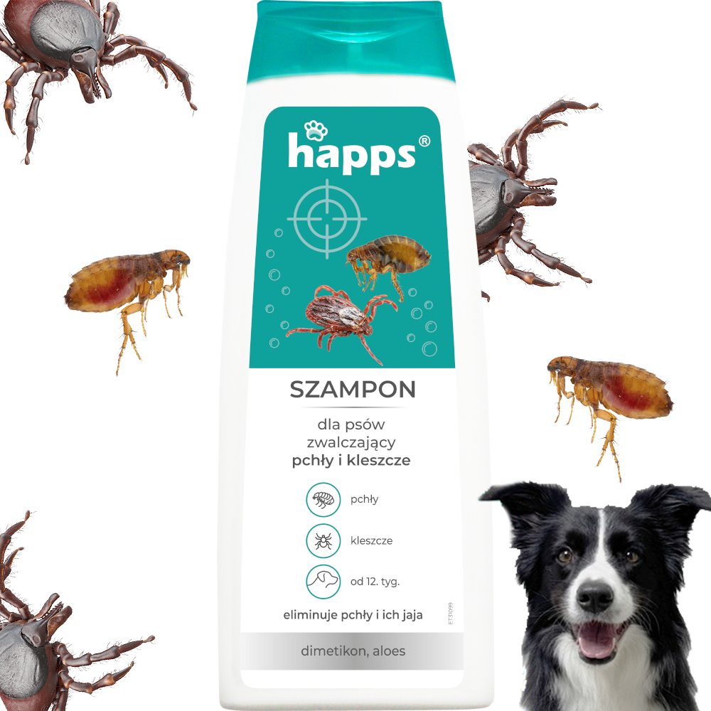 happs - szampon dla psów na pchły i kleszcze 250ml