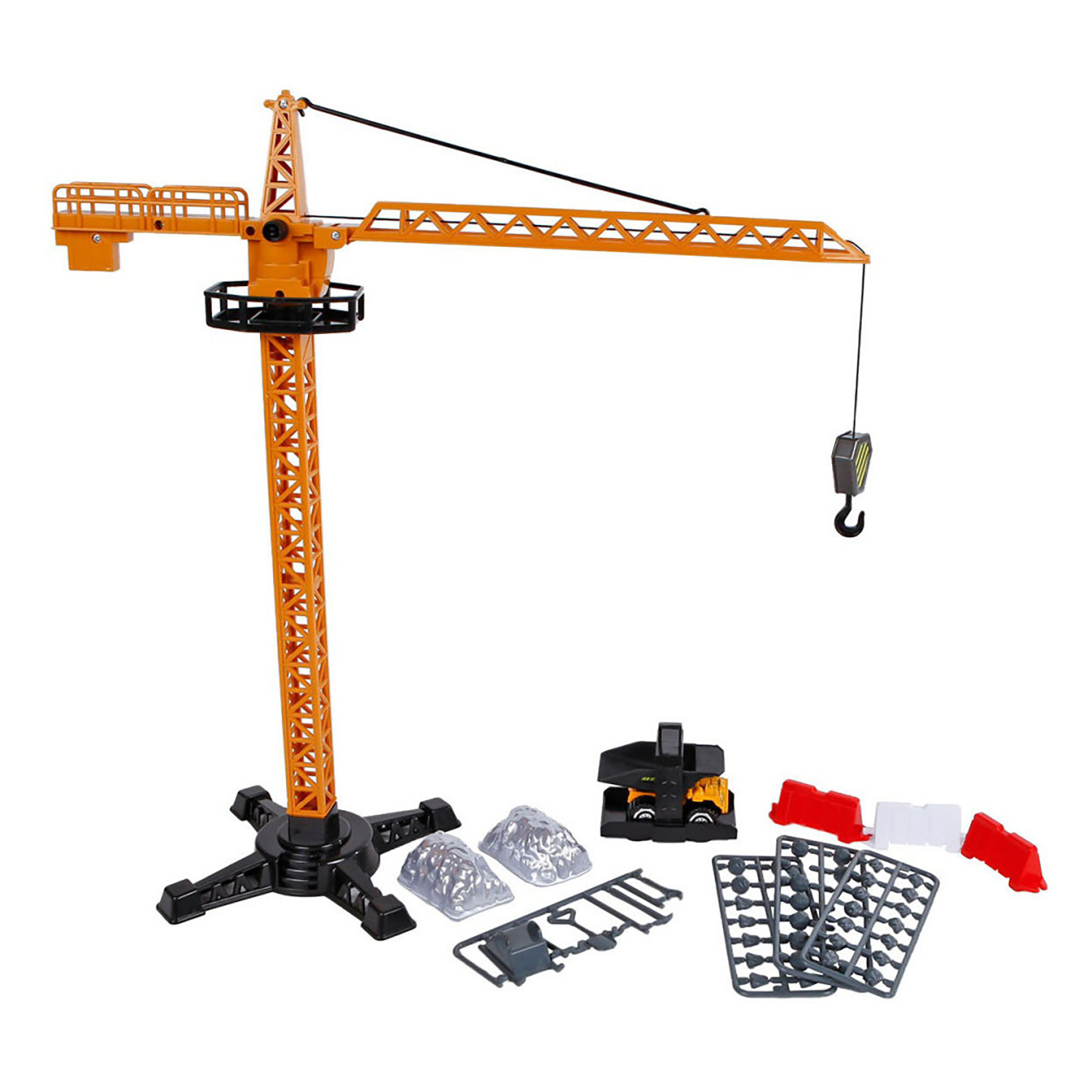 dźwig żuraw  budowlany obrotowy ruchomy budowa 50 elementów + pojazd